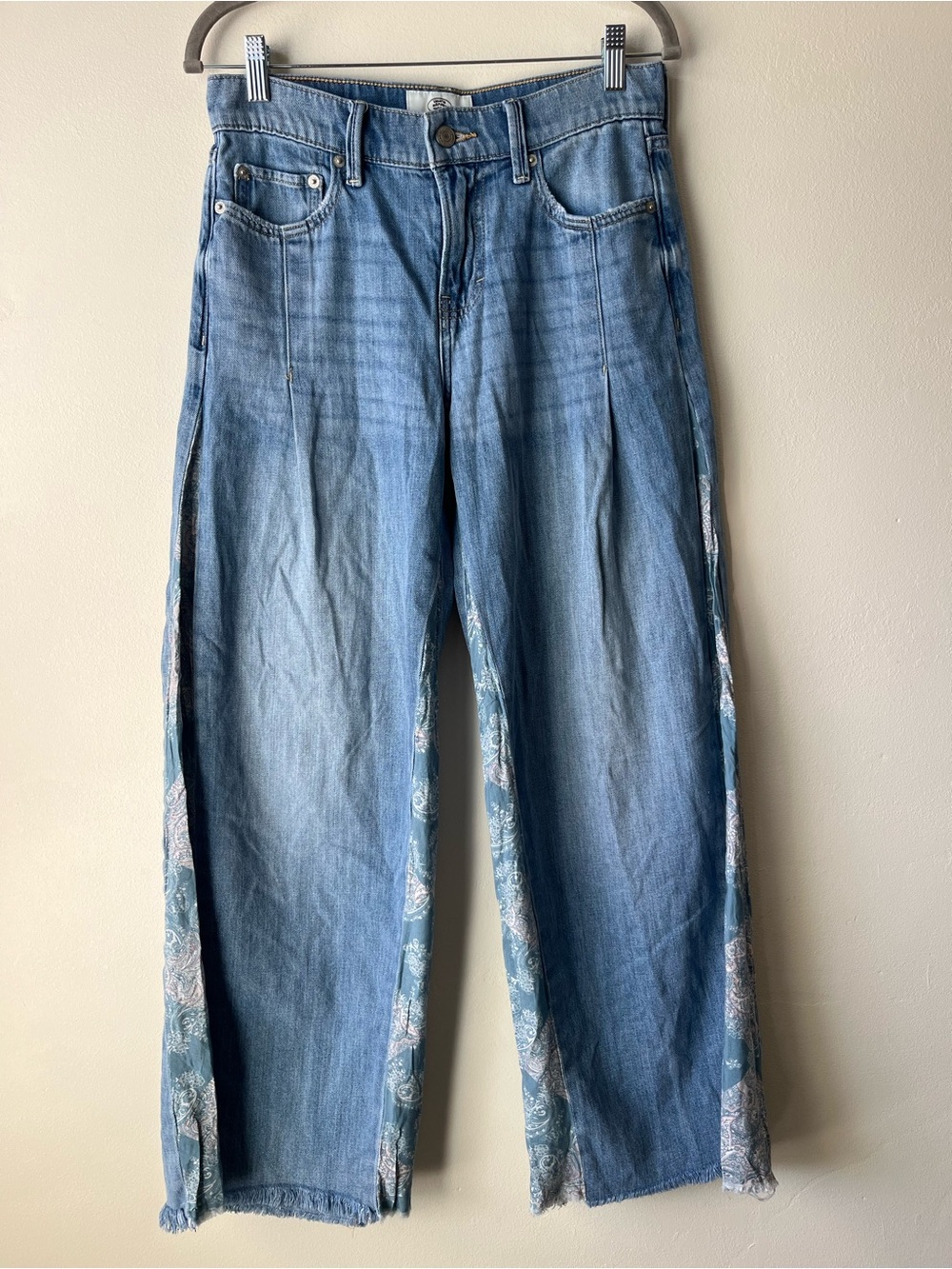 Lucky Brand Denim Laura Ashley Palazzo Wide Leg Jeans Candid Wash - Picture 2 of 13